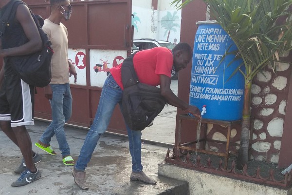 Hand-washing stations placed in the community