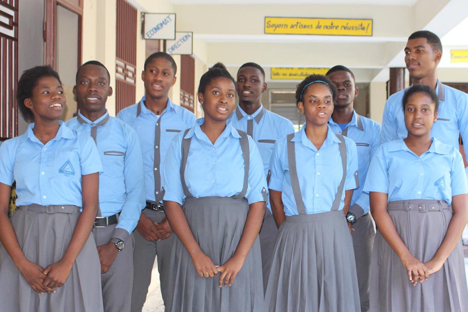Group of Secondary School Children Smiling